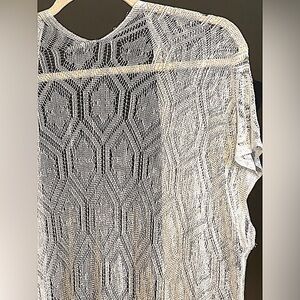 lace top open front cardigan flowy chic sh slv vintage slinky no labels new cond